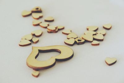 High angle view of cookies on table