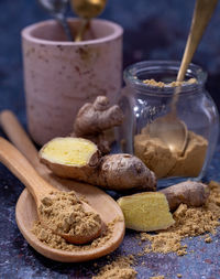 Close-up of food on table