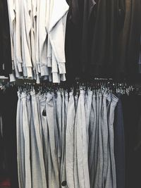 Full frame shot of clothes hanging at store