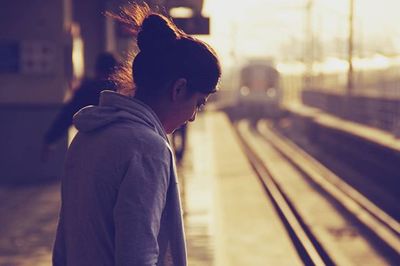 Woman looking at camera