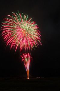 Firework display at night