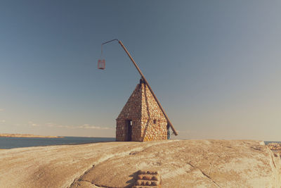 Low angle view of building against clear sky