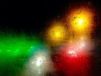 Close-up of water drops on glass