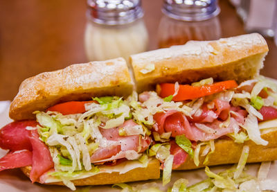 Close-up of meal served in plate
