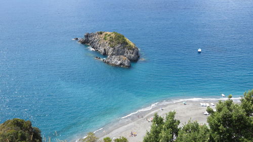 High angle view of beach