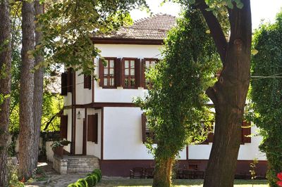 Built structure with trees in background