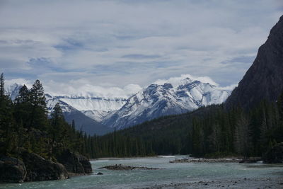 Nature scenery with mountains and cloudy sky
