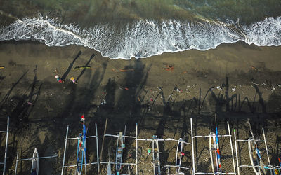 High angle view of beach