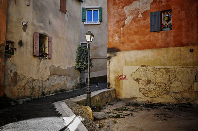 Old town view with streetlight 