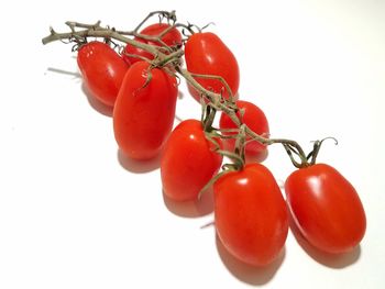 Close-up of cherry tomatoes against white background