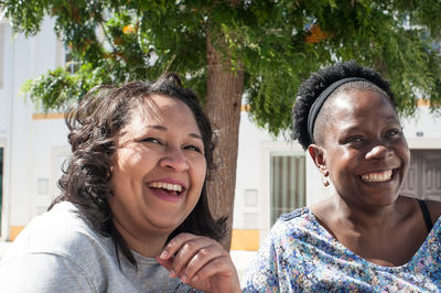 Portrait of happy woman smiling