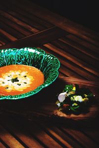 Close-up of food on table