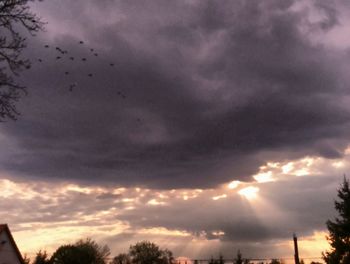 Low angle view of storm clouds in sky