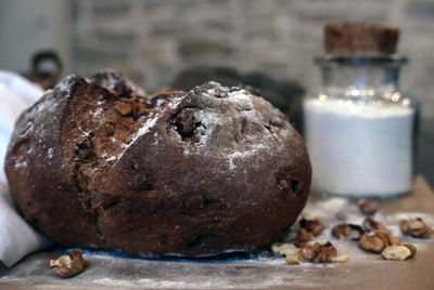 Close-up of bread on table