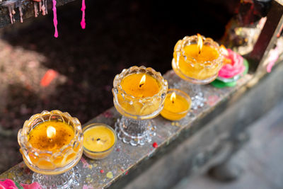 Candles used for blessing in the temple