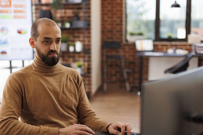 Businessman working at office