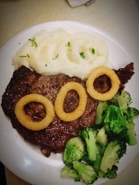 Close-up of food served in plate