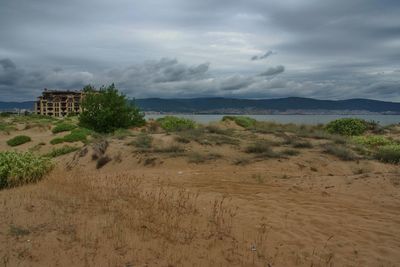 Scenic view of beach against sky