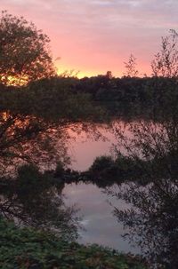 Sunset over lake