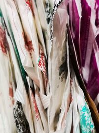 Full frame shot of clothes hanging on display at store