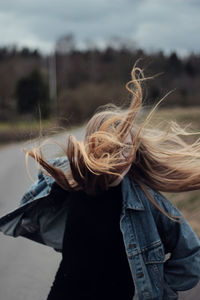 Close-up of young woman outdoors