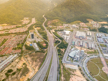 High angle view of cityscape