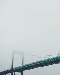 Low angle view of bridge against clear sky