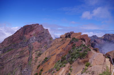 Scenic view of rocky mountains against sky