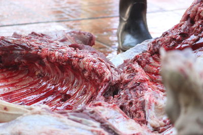 Close-up of meat for sale in market