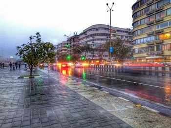 View of city street during rainy season