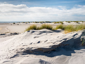 Scenic view of beach against sky