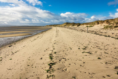 Scenic view of beach against sky