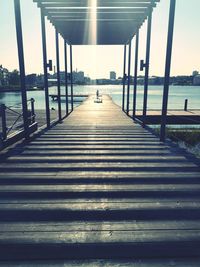 View of pier on bridge over sea