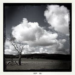 Scenic view of landscape against cloudy sky