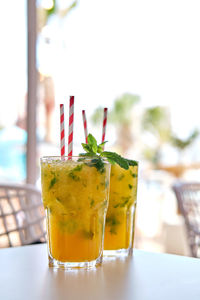 Close-up of drink on table