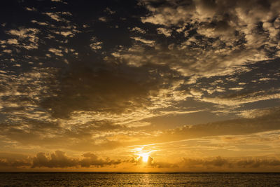 Scenic view of sunset over sea