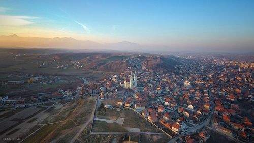 High angle view of city