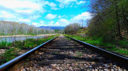 Railroad track on landscape