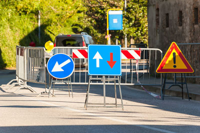 Close-up of road sign