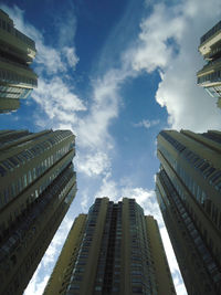 Modern skyscrapers against sky