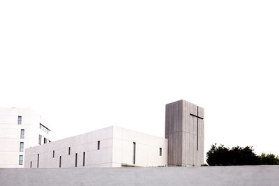 Exterior of modern building against clear sky