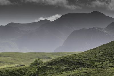 Scenic view of mountains against sky