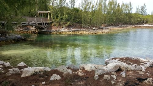 View of bridge over river