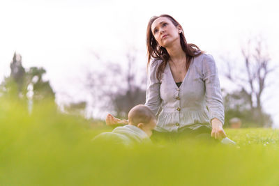 Full length of a young woman in park