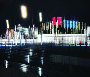 Illuminated city at night