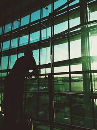 Reflection of sky on glass