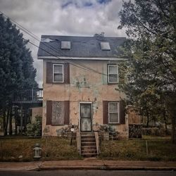 Exterior of old building against sky