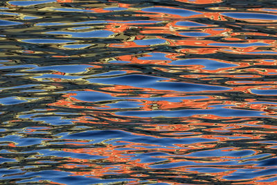 High angle view of reflection in lake