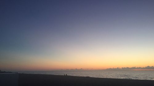 Scenic view of sea at sunset