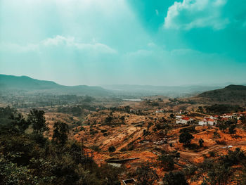 Aerial view of landscape against sky